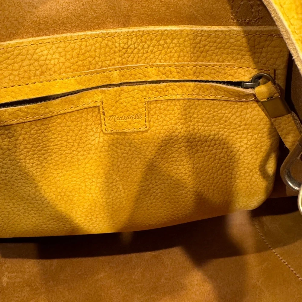 Madewell Transport Tote Mustard Suede Medium